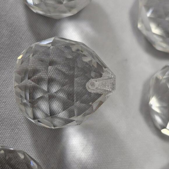 Lot Of 15 Vintage 1" Crystal Drop Balls Glass Round Faceted Chandelier Prism - Picture 7 of 8